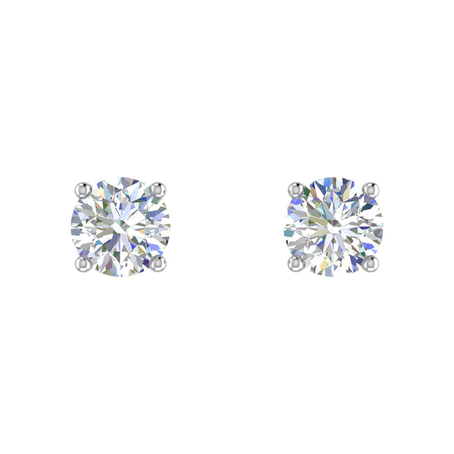 1/4 Carat 4-Prong Set Diamond Stud Earrings in Gold - IGI Certified