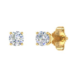 1/4 Carat 4-Prong Set Diamond Stud Earrings in Gold - IGI Certified