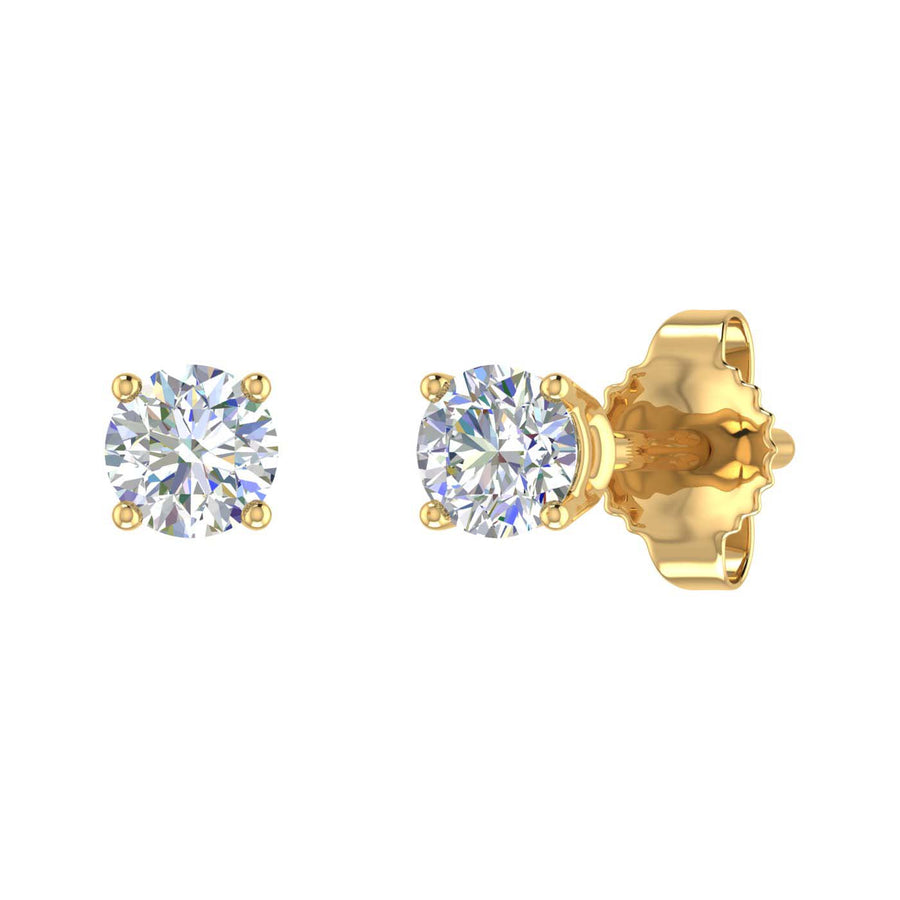 1/4 Carat 4-Prong Set Diamond Stud Earrings in Gold