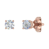 1/3 Carat 4-Prong Set Diamond Stud Earrings in Gold