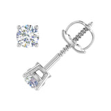 1/3 Carat 4-Prong Set Diamond Stud Earrings in Gold