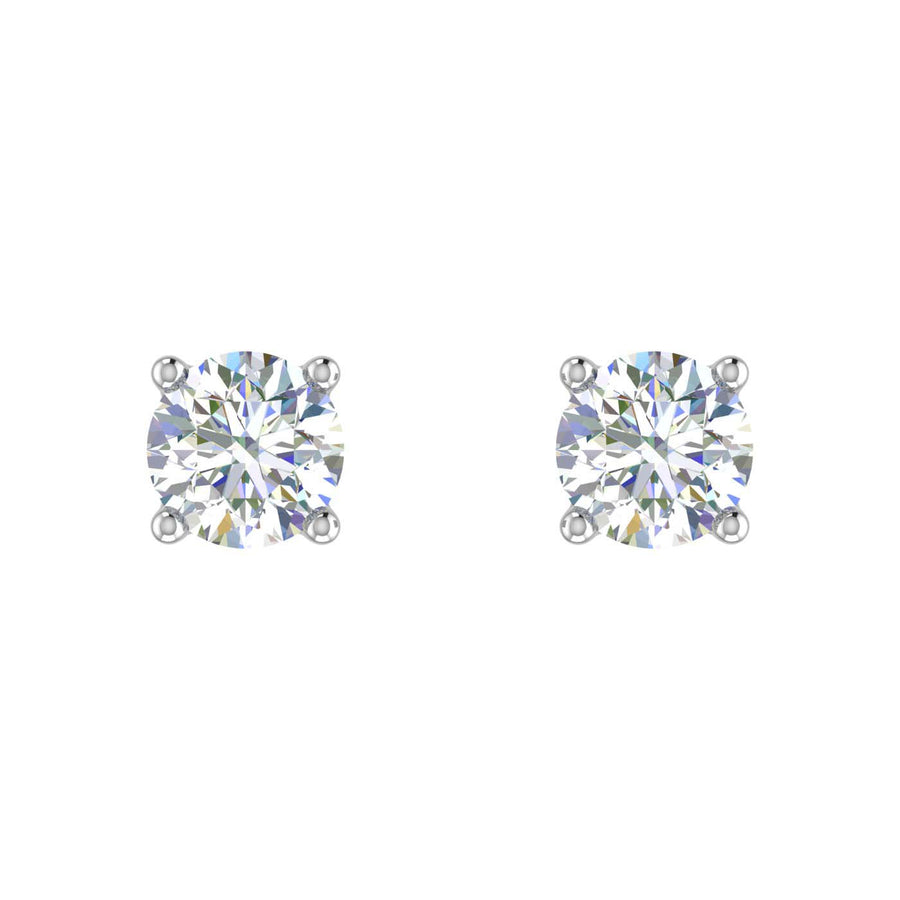 1/3 Carat 4-Prong Set Diamond Stud Earrings in Gold - IGI Certified