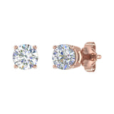 0.42 Carat 4-Prong Set Diamond Unisex Stud Earrings in Gold