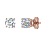 0.66 Carat 4-Prong Set Diamond Unisex Stud Earrings in Gold