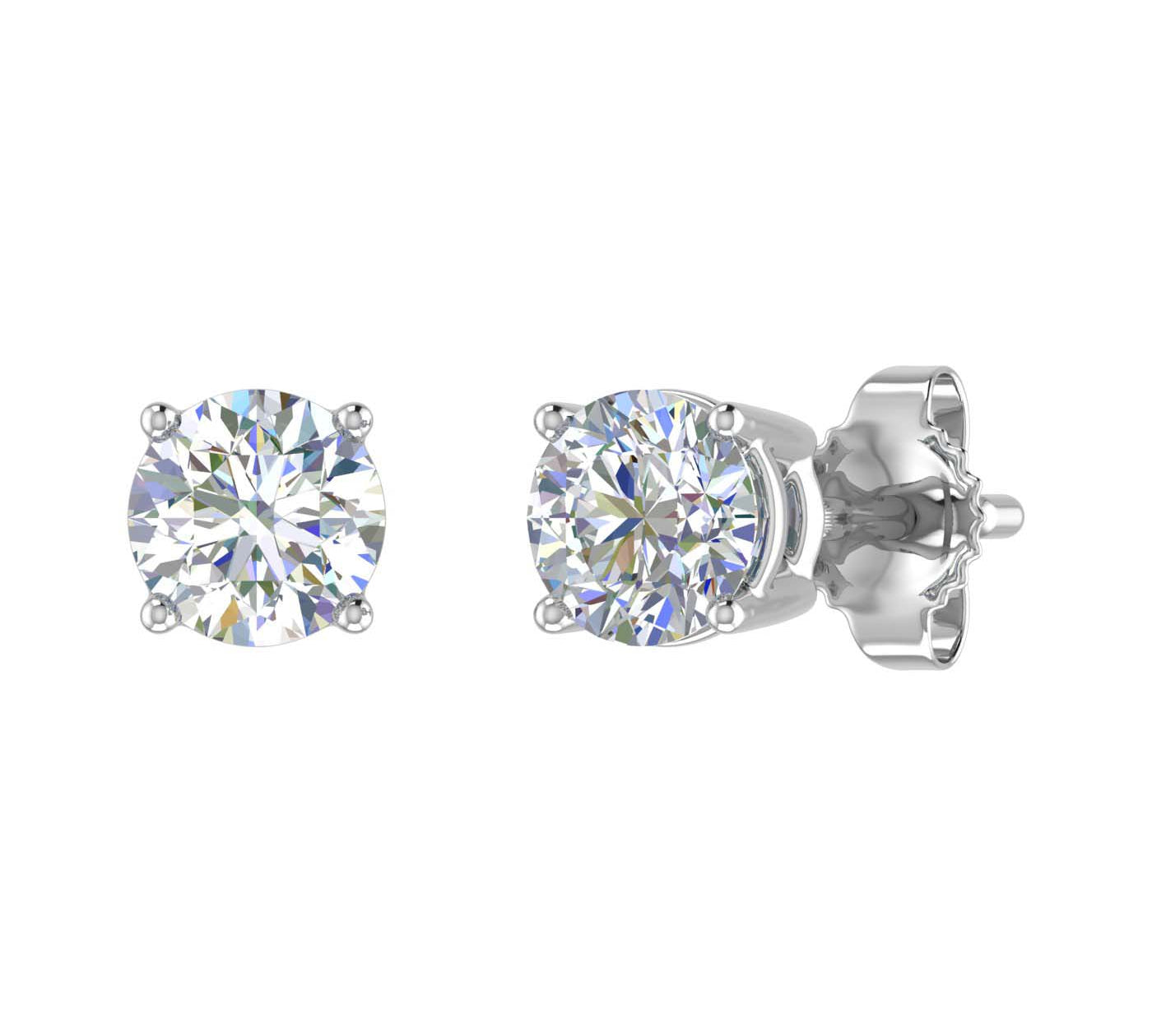 1/2 Carat 4-Prong Set Diamond Stud Earrings in Gold-Preview 13