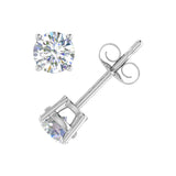 0.42 Carat 4-Prong Set Diamond Unisex Stud Earrings in Gold