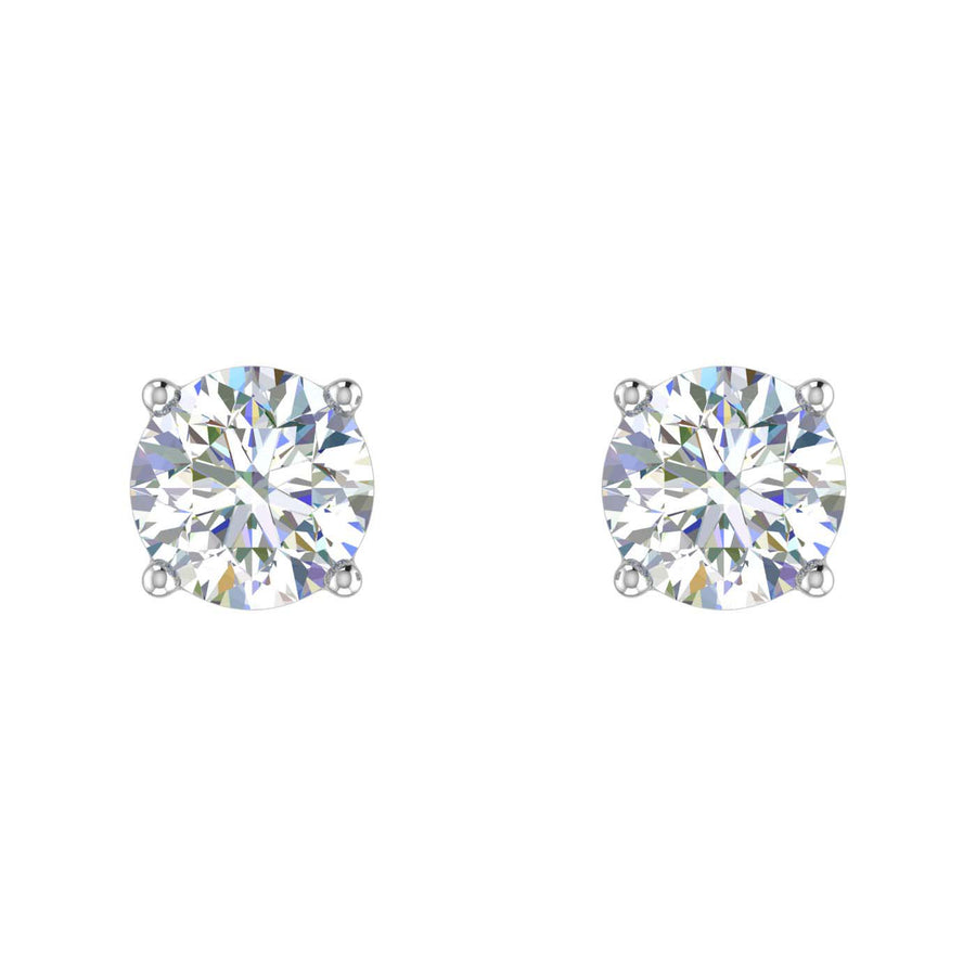 0.58 Carat 4-Prong Set Diamond Stud Earrings in Gold