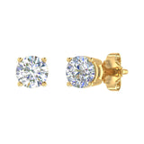 0.42 Carat 4-Prong Set Diamond Unisex Stud Earrings in Gold
