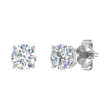 0.66 Carat 4-Prong Set Diamond Unisex Stud Earrings in Gold