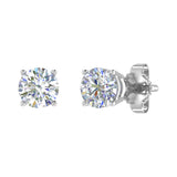 3/4 Carat 4-Prong Set Diamond Unisex Stud Earrings in Gold - IGI Certified
