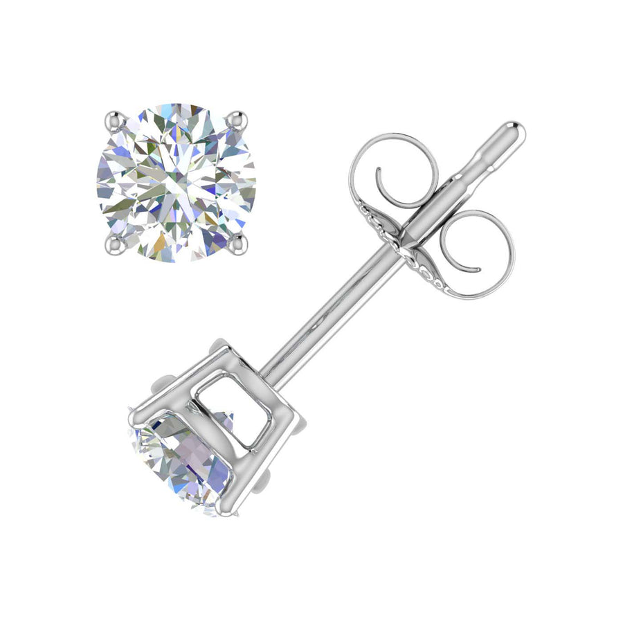 1.70 Carat Natural Diamond Stud Earrings IGI Certified Total Weight Ro –  Beverly Hills Jewelers