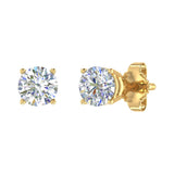 3/4 Carat 4-Prong Set Diamond Unisex Stud Earrings in Gold - IGI Certified