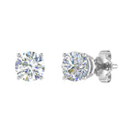 0.45 Carat 4-Prong Set Diamond Unisex Stud Earrings in White Gold