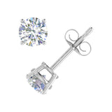 0.45 Carat 4-Prong Set Diamond Unisex Stud Earrings in White Gold-Preview 1