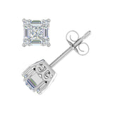 1/4 Carat Prong Set Round, Princess & Baguette Shape Diamond Stud Earrings in Gold