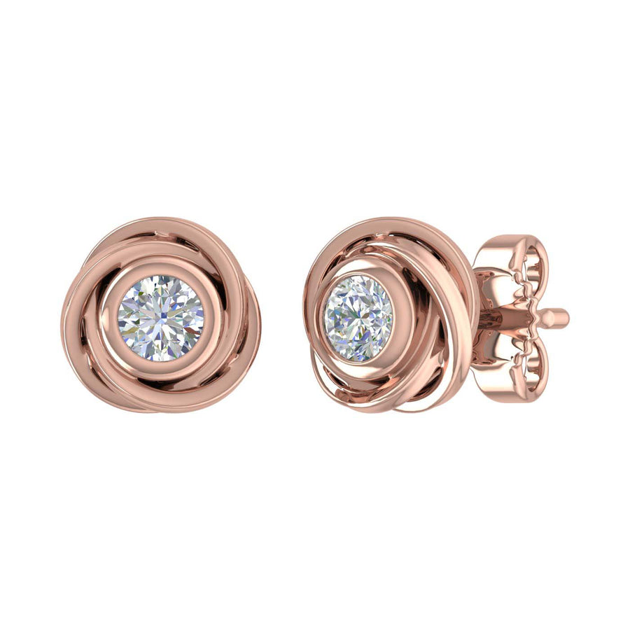 0.36 Carat Diamond Rose Stud Earrings in Gold - IGI Certified