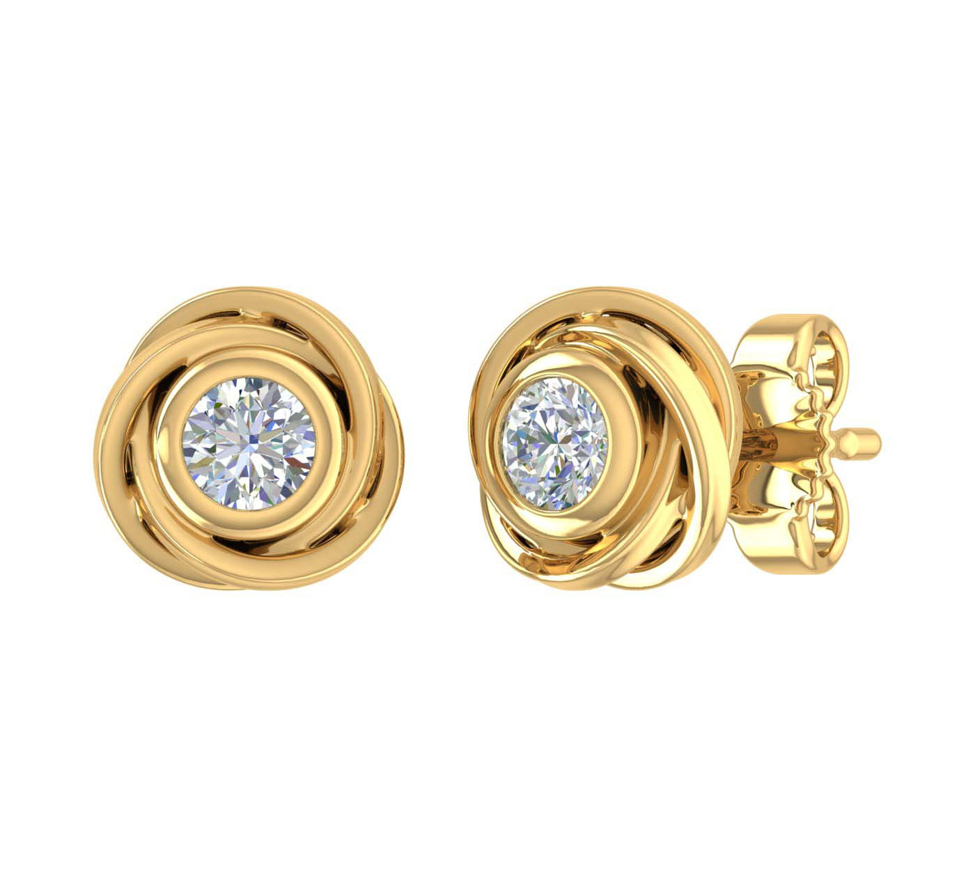 0.36 Carat Diamond Stud Earrings in Gold