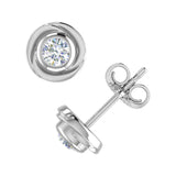 Gold Diamond Rose Stud Earrings (0.36 Carat) - IGI Certified