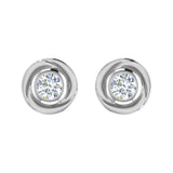 Gold Diamond Rose Stud Earrings (0.36 Carat) - IGI Certified