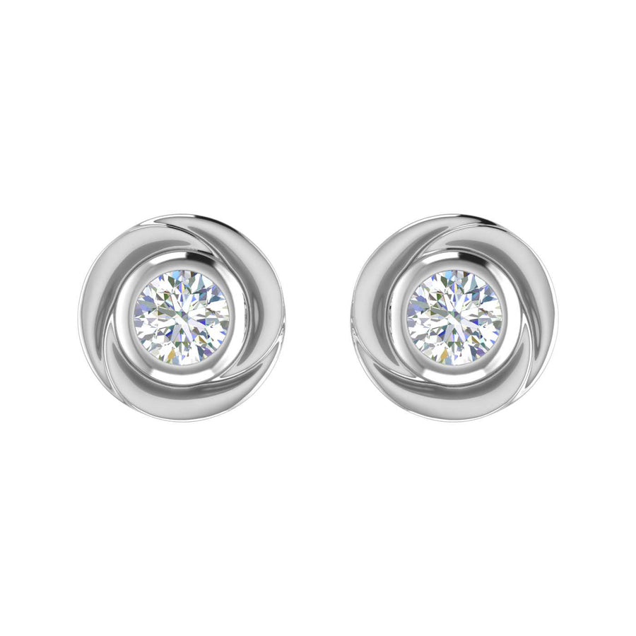 Gold Diamond Rose Stud Earrings (0.36 Carat) - IGI Certified