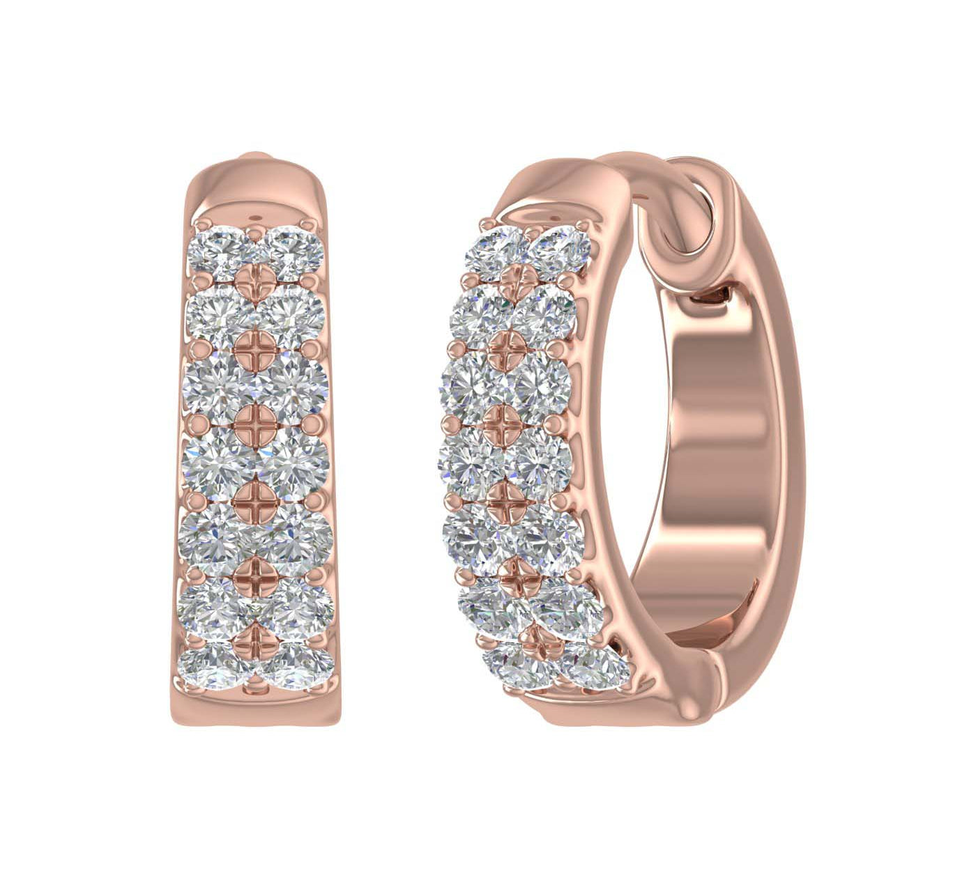 1/3 Carat Diamond Hoop Earrings in Gold