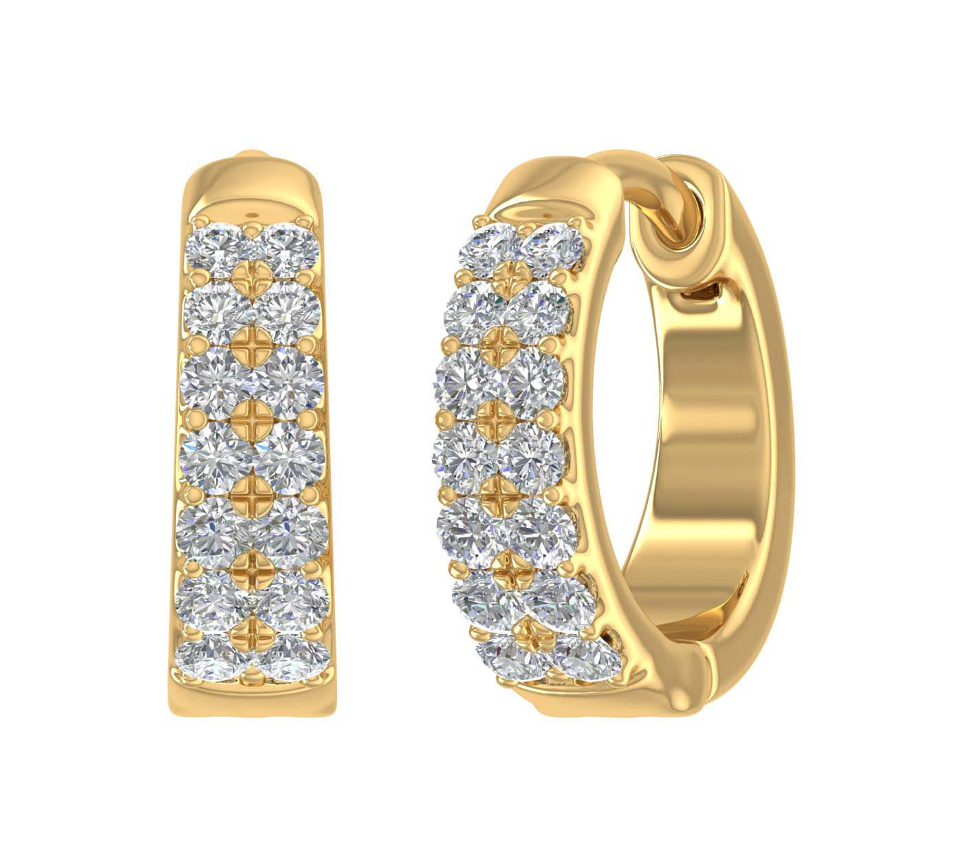 1/3 Carat Diamond Hoop Earrings in Gold