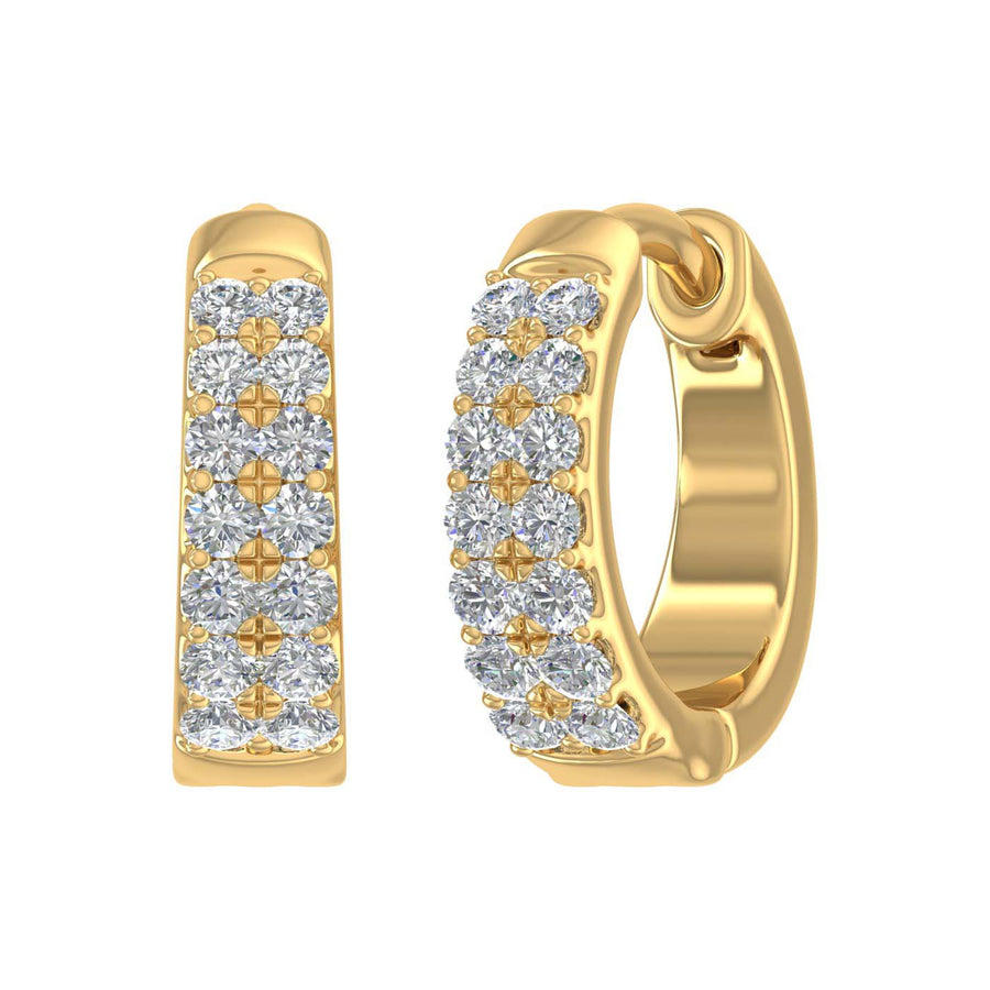1/3 Carat Diamond Hoop Earrings in Gold