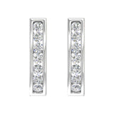 1 Carat Channel Set Diamond Women's Hoop Earrings in Gold - IGI Certified