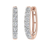 3/4 Carat Diamond Hoop Earrings in Gold - IGI Certified