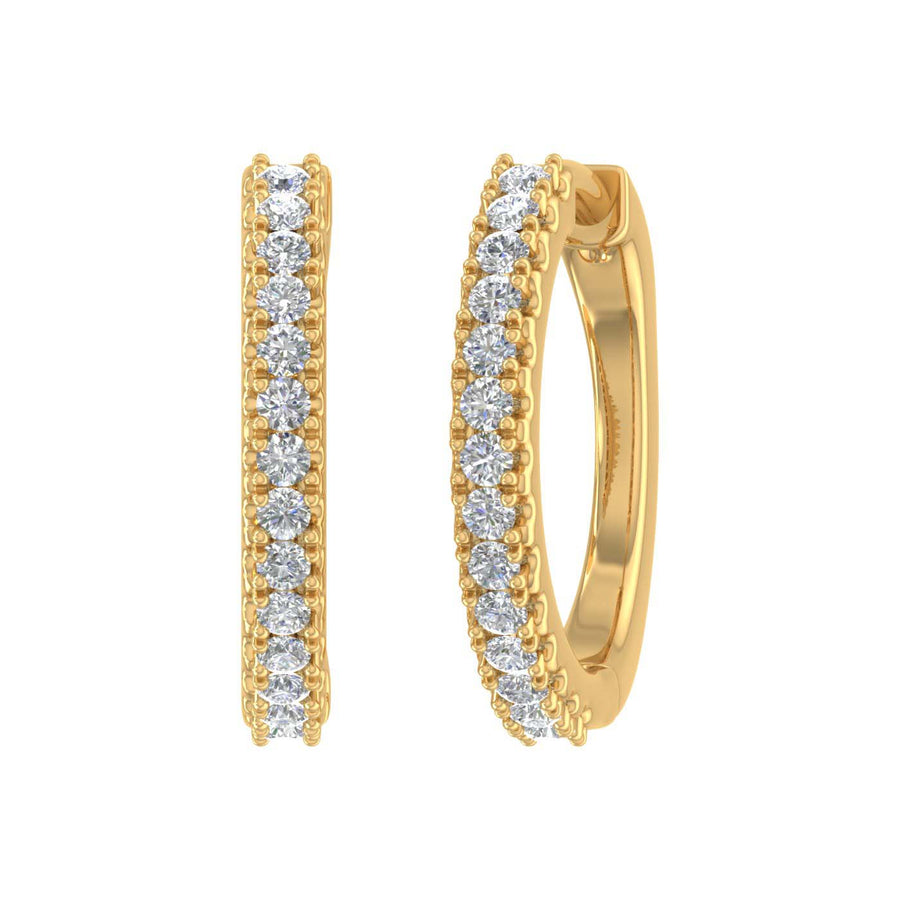 1/4 Carat Diamond Hoop Earrings in Gold