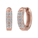 1/3 Carat Diamond Huggies Earrings in Rose Gold-ER-04685-SI1SI2-14KW-IG-Thumbnail 1