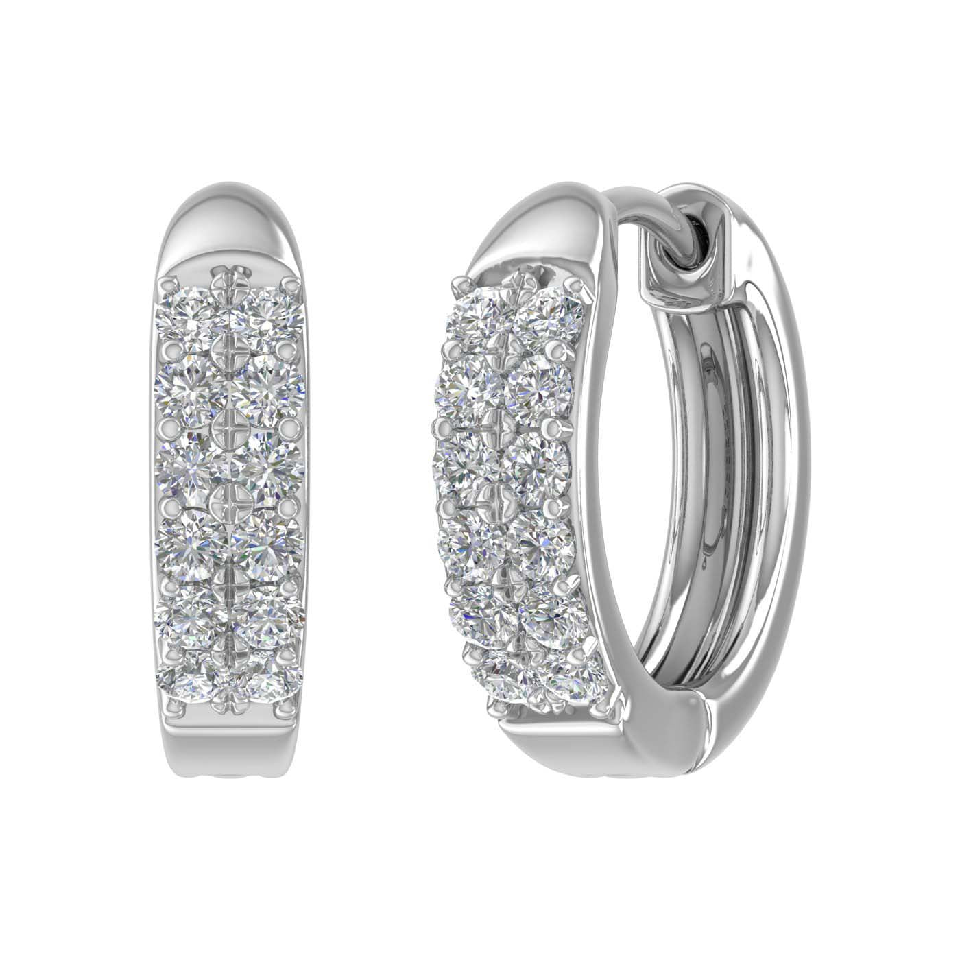 1/3 Carat Diamond Huggies Earrings in White Gold-ER-04685-SI1SI2-14KW-IG-Thumbnail 1