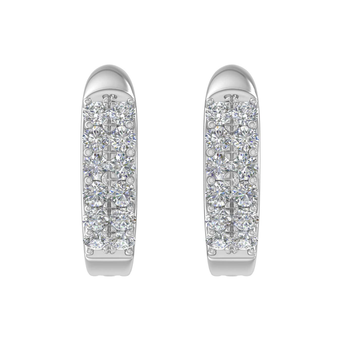 1/3 Carat Diamond Huggies Earrings in White Gold-ER-04685-SI1SI2-14KW-IG-Thumbnail 2