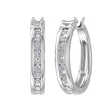 1/2 Carat Diamond Hoop Earrings in Gold