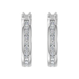 1/2 Carat Diamond Hoop Earrings in Gold