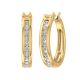 1/2 Carat Diamond Hoop Earrings in Gold