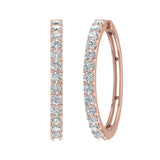 2 Carat (ctw) Diamond Hoop Earrings in Gold