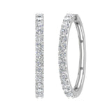 2 Carat (ctw) Diamond Hoop Earrings in Gold