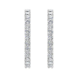 2 Carat (ctw) Diamond Hoop Earrings in Gold