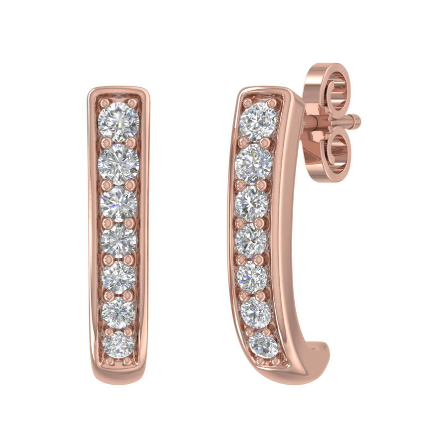 1/2 Carat Diamond Open Hoop Earrings in Gold - IGI Certified