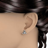 1/2 Carat Flower Shape Diamond Stud Earrings in Gold