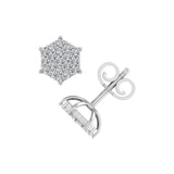 1/3 Carat Diamond Cluster Earrings in Gold