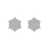 1/3 Carat Diamond Cluster Earrings in Gold