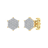 1/3 Carat Diamond Cluster Earrings in Gold