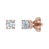 Gold 4-Prong Set Round Diamond Stud Earrings (1/4 Carat)
