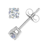 Gold 4-Prong Set Round Diamond Stud Earrings (1/4 Carat)