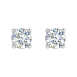 Gold 4-Prong Set Round Diamond Stud Earrings (1/4 Carat) - IGI Certified
