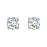 Gold 4-Prong Set Round Diamond Stud Earrings (1/4 Carat)