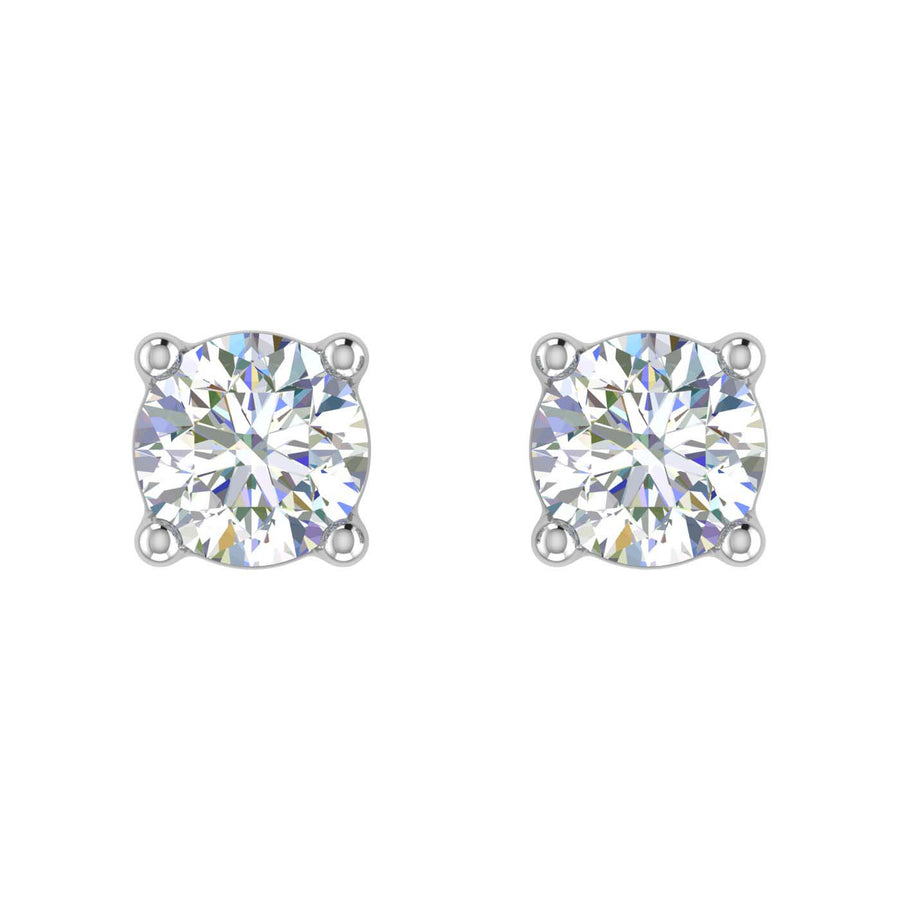 Gold 4-Prong Set Round Diamond Stud Earrings (1/4 Carat)