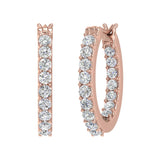 1 Carat Prong Set Diamond Inside-out Hoop Earrings in Gold - IGI Certified